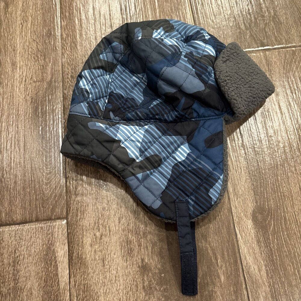 Gymboree Boys‎ Camouflage Winter Hat With Ear Coverage Boys Age 4-7 Fleece Lined